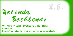 melinda bethlendi business card